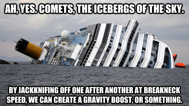 ah yes comets the icebergs of the sky by jackknifing off - CostaConcordia
