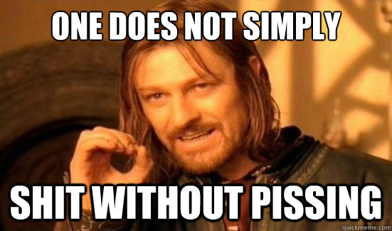 one does not simply shit without pissing - Boromir