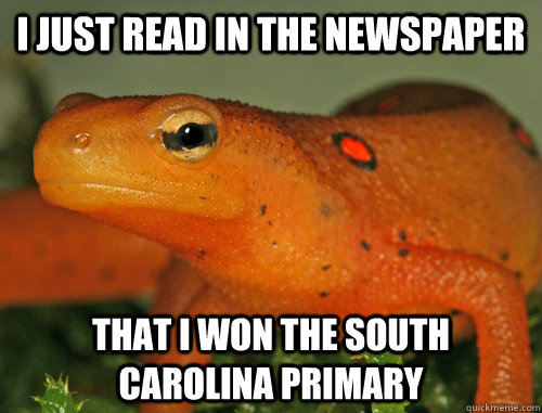 i just read in the newspaper that i won the south carolina p - Nonsensical Newt