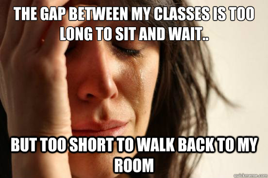 the gap between my classes is too long to sit and wait but - First World Problems