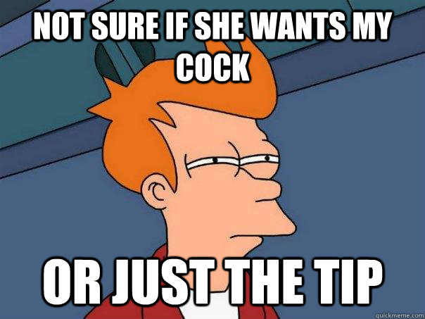 not sure if she wants my cock or just the tip - Futurama Fry