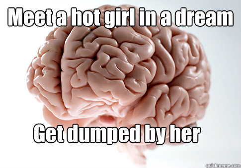 meet a hot girl in a dream get dumped by her - Scumbag Brain