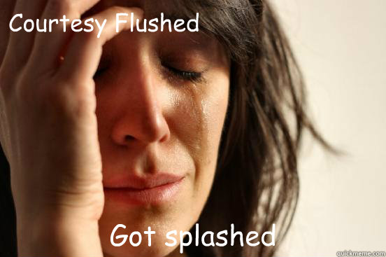 courtesy flushed got splashed - First World Problems