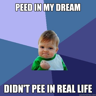 peed in my dream didnt pee in real life - Success Kid