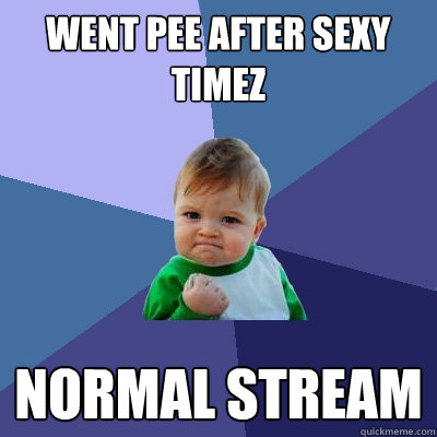 went pee after sexy timez normal stream - Success Kid