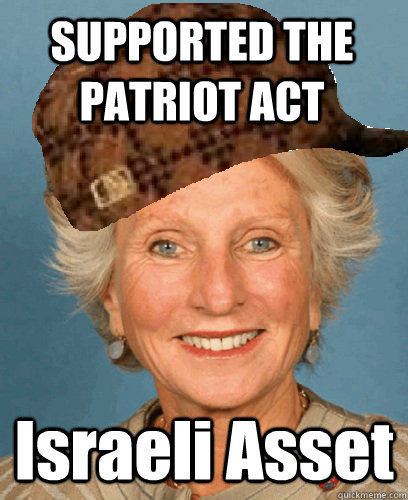 supported the patriot act israeli asset - Scumbag Jane Harman