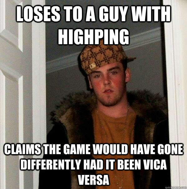 loses to a guy with highping claims the game would have gone - Scumbag Steve