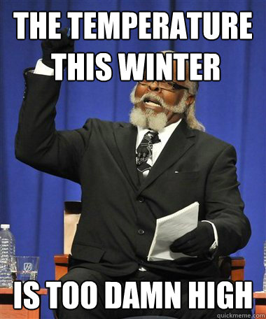 the temperature this winter is too damn high - Rent Is Too Damn High Guy