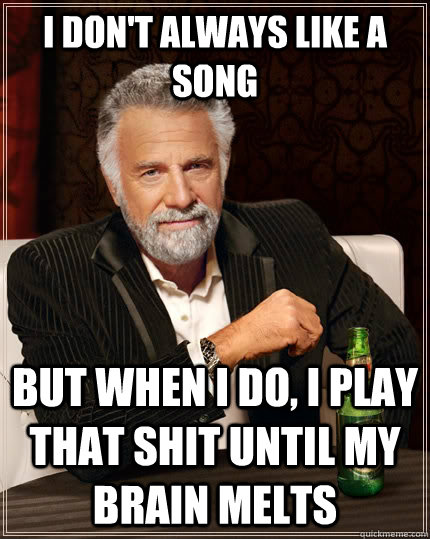 i dont always like a song but when i do i play that shit u - The Most Interesting Man In The World