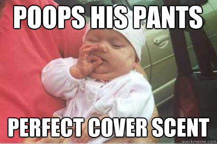 poops his pants perfect cover scent -