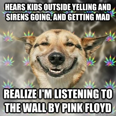 hears kids outside yelling and sirens going and getting mad - Stoner Dog