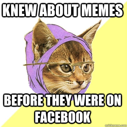 knew about memes before they were on facebook - Hipster Kitty