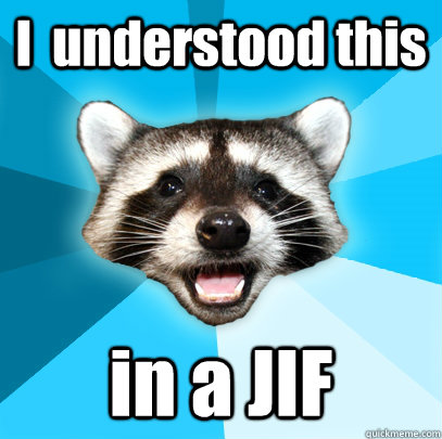 i understood this in a jif - Lame Pun Coon