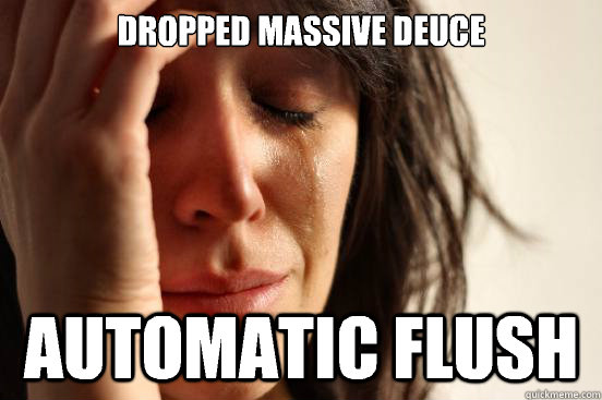 dropped massive deuce automatic flush - First World Problems