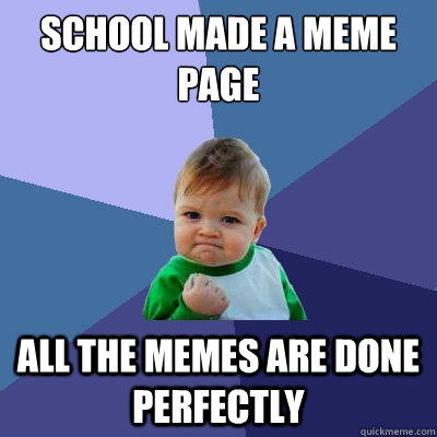 school made a meme page all the memes are done perfectly - Success Kid