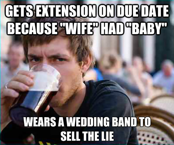gets extension on due date because wife had baby wears a - Lazy College Senior