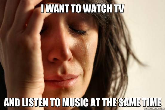 i want to watch tv and listen to music at the same time - First World Problems