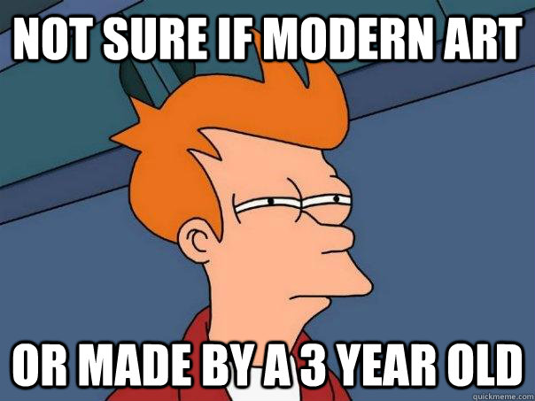 not sure if modern art or made by a 3 year old - Futurama Fry