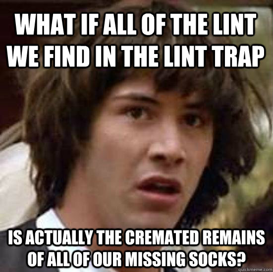 what if all of the lint we find in the lint trap is actually - conspiracy keanu