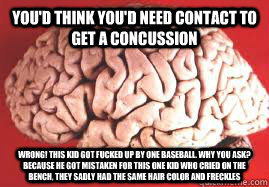 youd think youd need contact to get a concussion wrong th - NHL Concussion