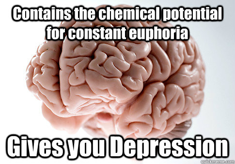 contains the chemical potential for constant euphoria gives - Scumbag Brain
