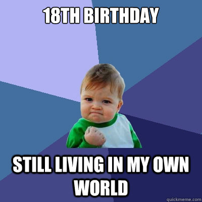 18th birthday still living in my own world - Success Kid