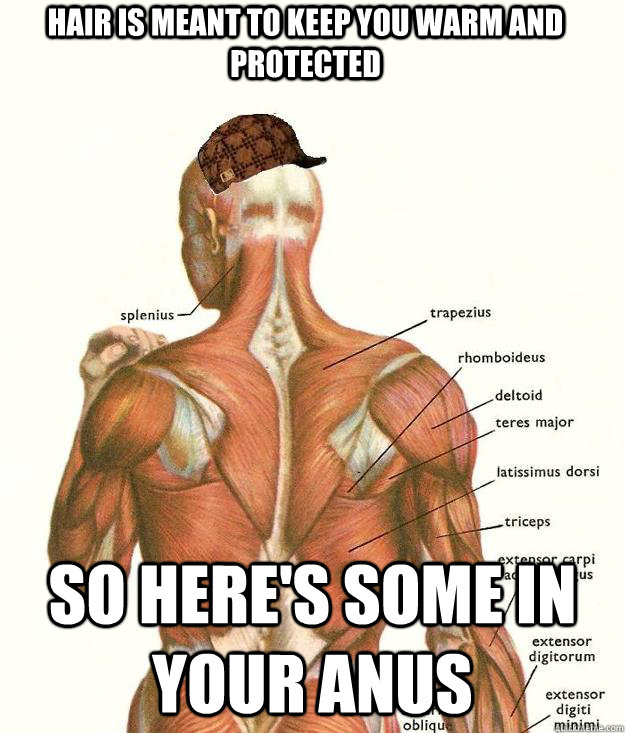 hair is meant to keep you warm and protected so heres some - Scumbag Body