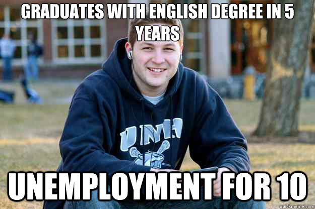 graduates with english degree in 5 years unemployment for 10 -