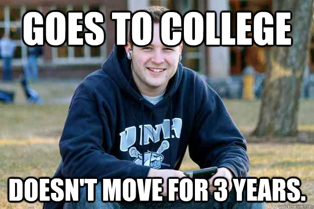 goes to college doesnt move for 3 years - Successful College Senior