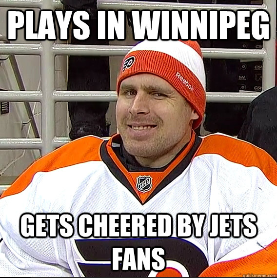 plays in winnipeg gets cheered by jets fans - Ilya Bryzgalov Solid Guy