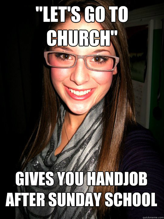 lets go to church gives you handjob after sunday school - Christian High School Girl