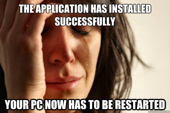 the application has installed successfully your pc now has t - First World Problems