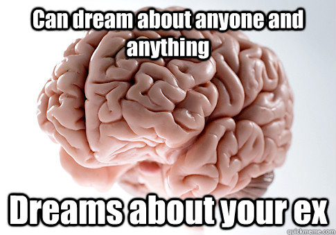 can dream about anyone and anything dreams about your ex - Scumbag Brain
