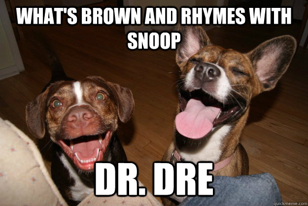 whats brown and rhymes with snoop dr dre - Clean Joke Puppies