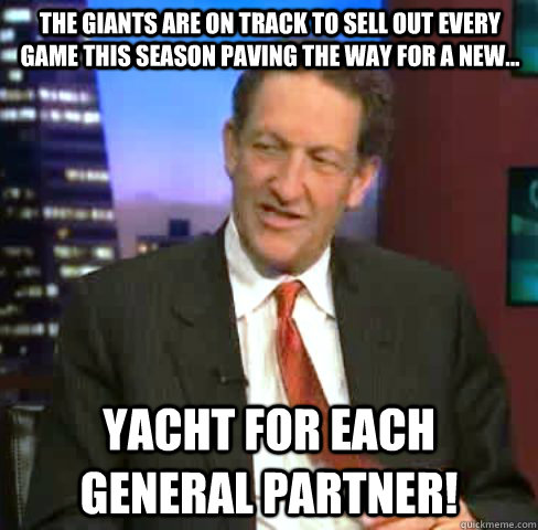 the giants are on track to sell out every game this season p - Kick In The Nuts Baer