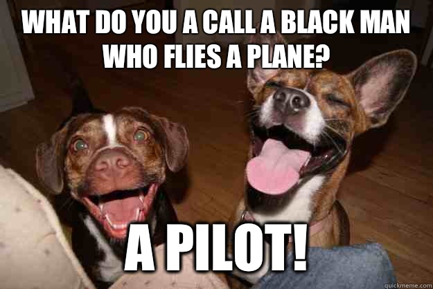 What do you a call a black man who flies a plane A pilot - Clean Joke Puppies