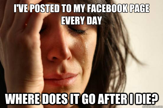 ive posted to my facebook page every day where does it go a - First World Problems