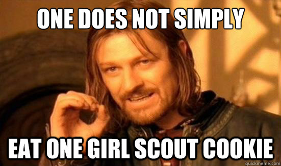one does not simply eat one girl scout cookie - Boromir
