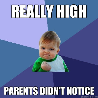 really high parents didnt notice - Success Kid