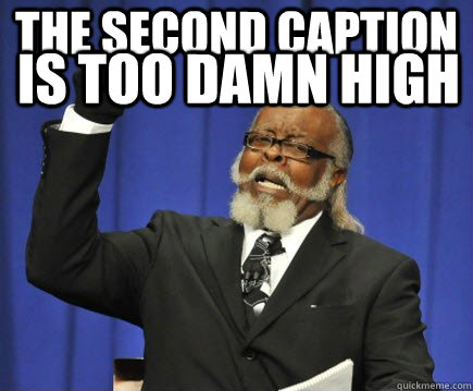 the second caption is too damn high - Too Damn High