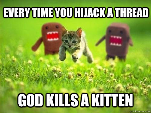 every time you hijack a thread god kills a kitten - God Kills a Kitten