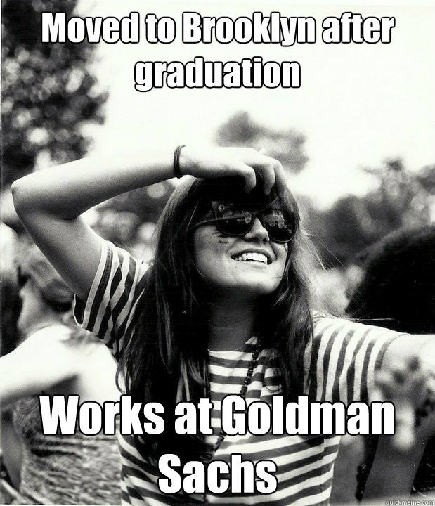 moved to brooklyn after graduation works at goldman sachs - Georgetown Hipster