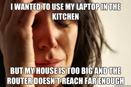 i wanted to use my laptop in the kitchen but my house is too - First World Problems