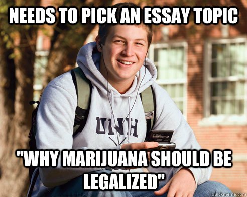 needs to pick an essay topic why marijuana should be legali - College Freshman