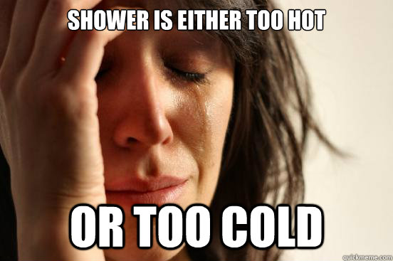 shower is either too hot or too cold - First World Problems