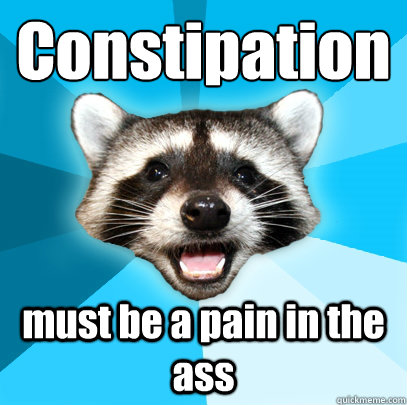 constipation must be a pain in the ass - Lame Pun Coon