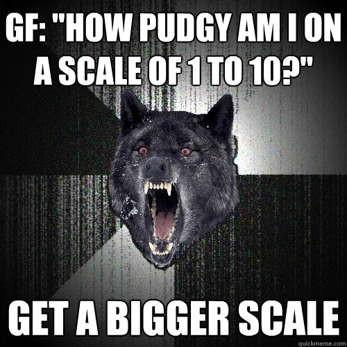 gf how pudgy am i on a scale of 1 to 10 get a bigger sca - Insanity Wolf