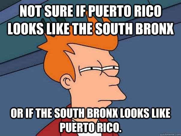 not sure if puerto rico looks like the south bronx or if the - Futurama Fry