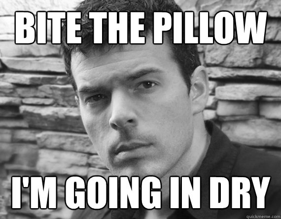 bite the pillow im going in dry - Casey Hudson