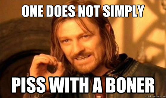 one does not simply piss with a boner - Boromir